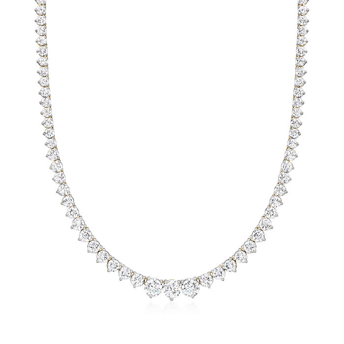 10.00 ct. t.w. Graduated Lab-Grown Diamond Tennis Necklace in 14kt Yellow Gold