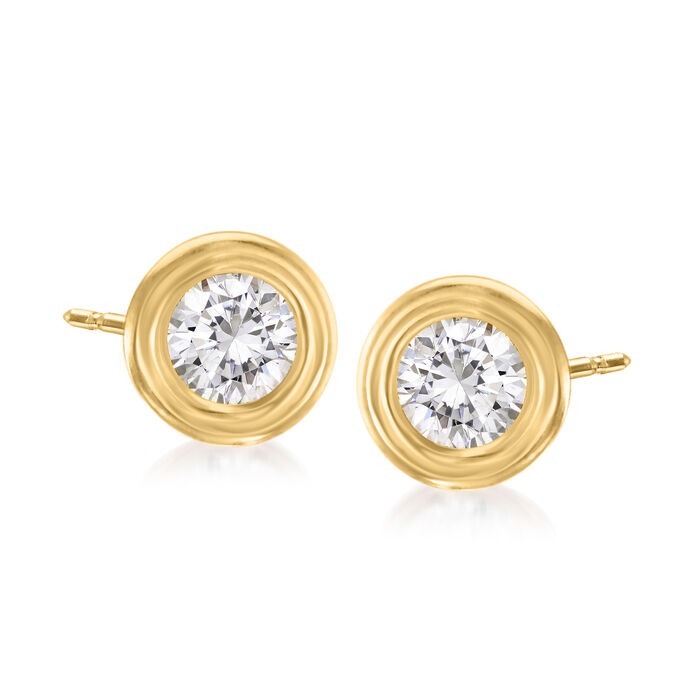 .50 ct. t.w. Double Bezel-Set Diamond Earrings in 14kt Yellow Gold