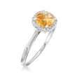 .80 Carat Citrine and .10 ct. t.w. White Topaz Ring Sterling Silver