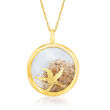 14kt Yellow Gold Starfish and Sand Pendant Necklace
