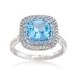 Gregg Ruth 3.20 ct. t.w. Blue Topaz and .20 ct. t.w. Diamond Ring in 18kt White Gold    