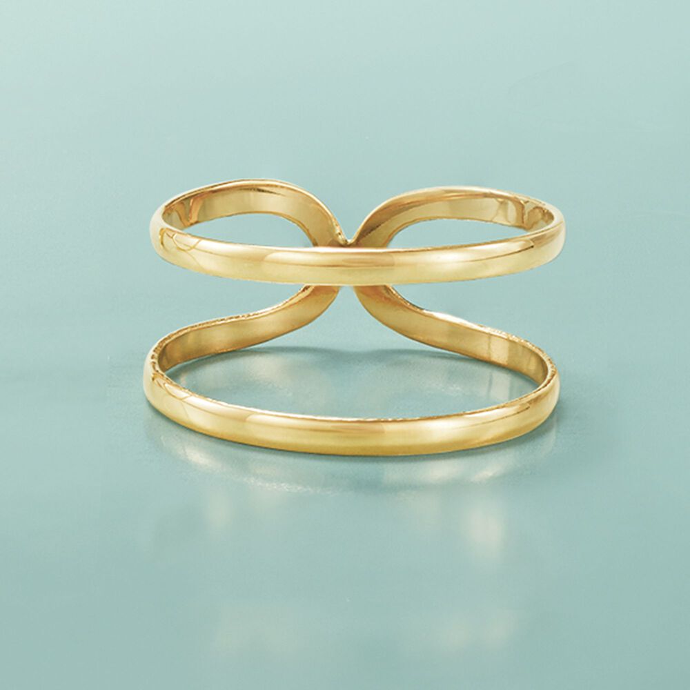 14kt Yellow Gold Two-Band Open-Space Ring | Ross-Simons