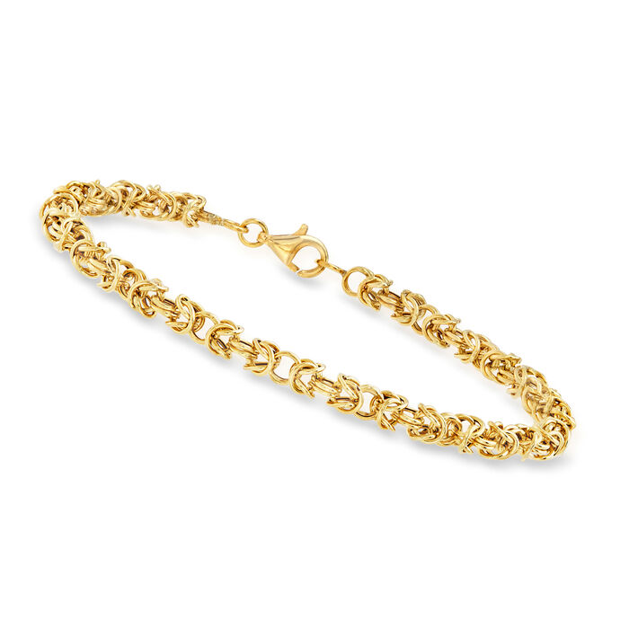 10kt Yellow Gold Round Byzantine Bracelet