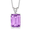 12.00 Carat Amethyst Pendant Necklace in Sterling Silver
