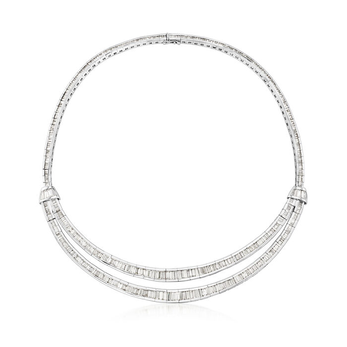 C. 1980 Vintage 20.11 ct. t.w. Diamond Double-Row Necklace in 18kt White Gold