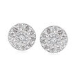 .50 ct. t.w. Diamond Cluster Stud Earrings in Sterling Silver