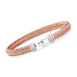 Italian Two-Tone Bracelet in Sterling Silver and 14kt Rose Gold Over Sterling