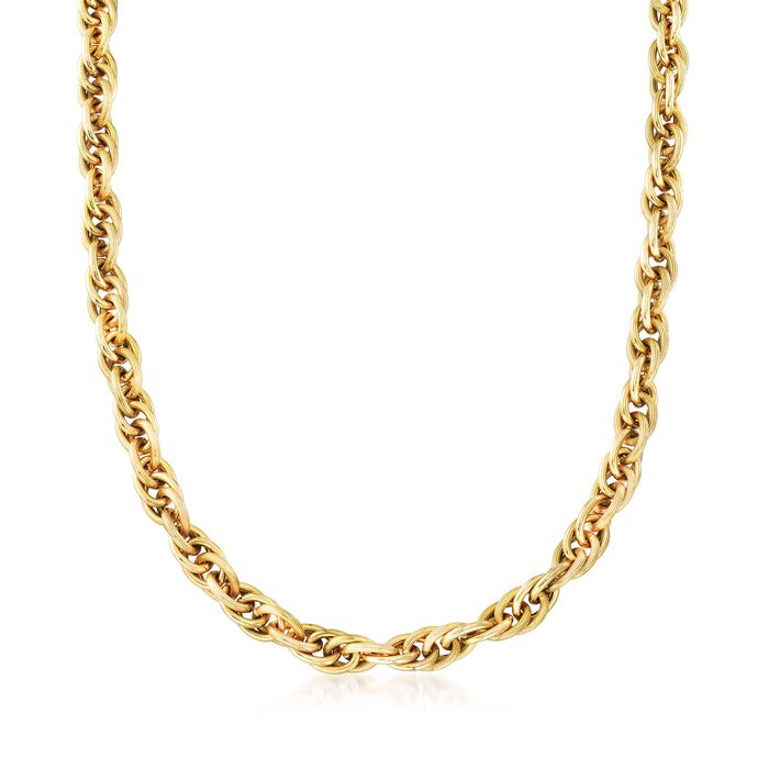 C. 2000 Vintage 7mm 14kt Yellow Gold Rope Chain Necklace