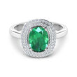 1.60 Carat Emerald and .27 ct. t.w. Diamond Ring in 14kt White Gold