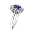 .60 Carat Sapphire and .44 ct. t.w. Diamond Ring in 18kt White Gold