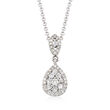 Gabriel Designs .33 ct. t.w. Diamond Drop Necklace in 14kt White Gold