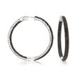 7.25 ct. t.w. Black Spinel Inside-Outside Hoop Earrings in Sterling Silver