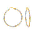 Charles Garnier 3.64 ct. t.w. CZ Twisted Hoop Earrings in 18kt Gold Over Sterling