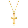 Child's 14kt Yellow Gold Beaded Cross Pendant Necklace