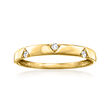 Diamond-Accented Triangle Station Ring in 14kt Yellow Gold