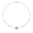 4.10 Carat Aquamarine and .80 ct. t.w. White Sapphire Necklace with .16 ct. t.w. Diamonds in 14kt White Gold