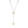 Judith Ripka &quot;Vienna&quot; Sterling Silver and 18kt Yellow Gold Y-Necklace with Diamond Accents
