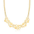 Italian 14kt Yellow Gold Two-Strand Circle-Pattern Necklace