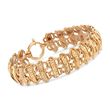 14kt Yellow Gold Double Row Mixed Link Bracelet