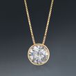 1.00 Carat Bezel-Set Diamond Solitaire Necklace in 14kt Yellow Gold