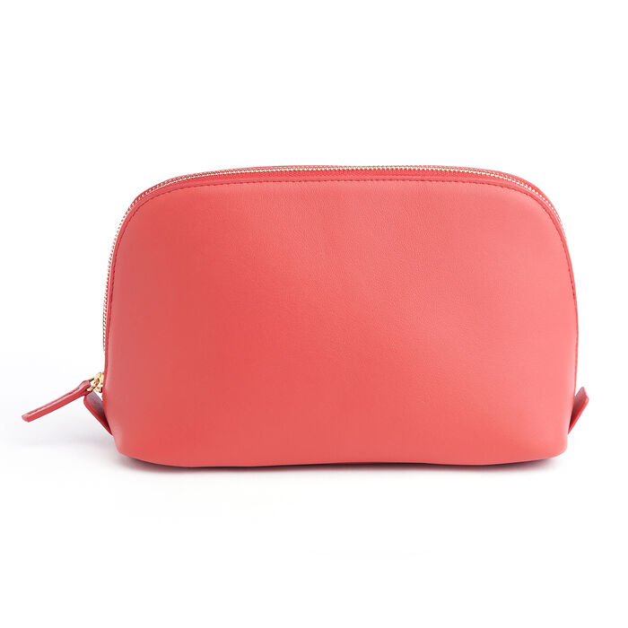 Royce Red Leather Cosmetic Bag