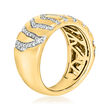.33 ct. t.w. Diamond Tiger Stripe Ring in 18kt Gold Over Sterling