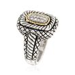 Andrea Candela .18 ct. t.w. Pave Diamond Ring with 18kt Yellow Gold in Sterling Silver