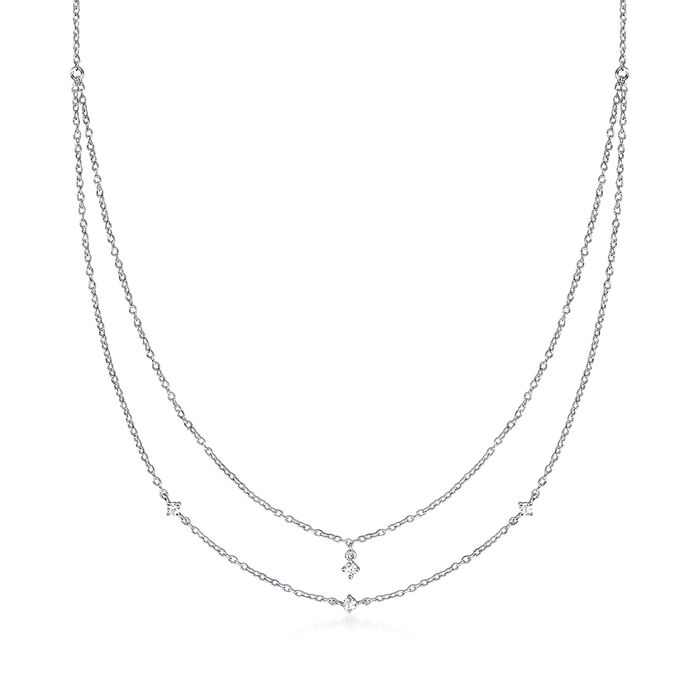 .12 ct. t.w. Diamond Two-Strand Necklace in Sterling Silver