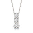 .25 ct. t.w. Graduated Diamond Cluster Pendant Necklace in Sterling Silver