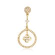 .34 ct. t.w. Diamond Clover and Open-Circle Pendant in 14kt Yellow Gold