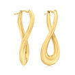 Italian 18kt Yellow Gold Elongated Twisted Hoop Earrings