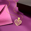 Italian 14kt Yellow Gold Openwork Heart Pendant Necklace