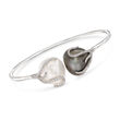 16.1mm-15.8mm Black and White Cultured South Sea Pearl and .67 ct. t.w. Diamond Cuff Bracelet in 18kt White Gold