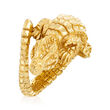 Italian 18kt Yellow Gold Textured Alligator Bypass Ring
