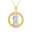 14kt Two-Tone Gold Saint Christopher Pendant Necklace