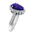 3.60 Carat Tanzanite and 1.05 ct. t.w. Diamond Ring in 18kt White Gold