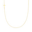 Italian 18kt Yellow Gold Vertical Cross Necklace