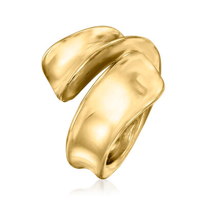 Italian 14kt Yellow Gold Concave Bypass Ring