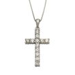 1.00 ct. t.w. Diamond Cross Necklace in 14kt White Gold