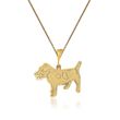 14kt Yellow Gold Jack Russell Terrier Dog Pendant Necklace