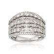 2.26 ct. t.w. Diamond Wide Multi-Row Ring in 14kt White Gold