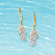 .50 ct. t.w. Diamond Flip-Flop Drop Earrings in 18kt Gold Over Sterling