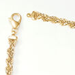 Italian 18kt Gold Over Sterling Graduated Twisted Rope Chain Necklace