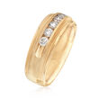 C. 1990 Vintage Men's 1.00 ct. t.w. Channel-Set Diamond Ring in 14kt Yellow Gold