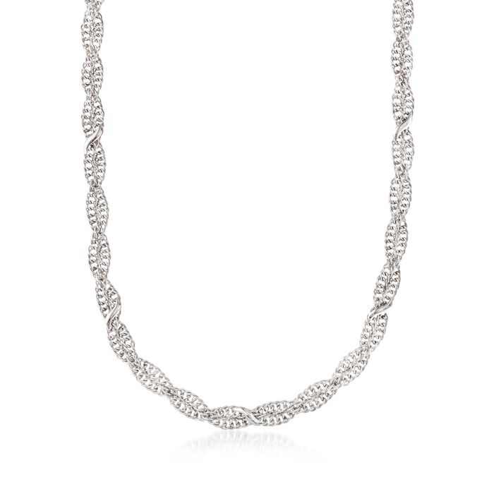 Italian Sterling Silver Twisted Curb-Link Necklace