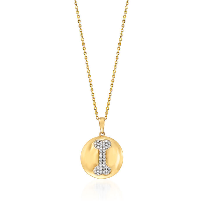 .13 ct. t.w. Diamond Bone Pendant Necklace in 14kt Yellow Gold