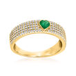 .20 Carat Emerald Heart Ring with .46 ct. t.w. Diamonds in 14kt Yellow Gold