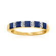 1.30 ct. t.w. Sapphire Ring with Diamond Accents in 18kt Gold Over Sterling