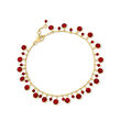 18.00 ct. t.w. Ruby Drop Anklet in 18kt Gold Over Sterling