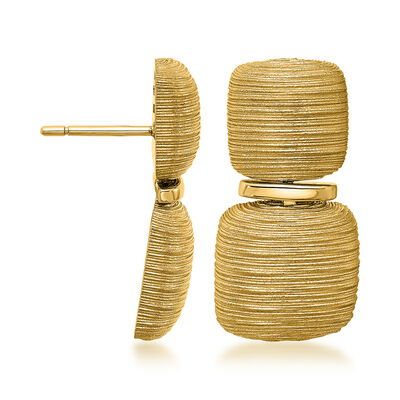 Italian 18kt Yellow Gold Double-Square Drop Earrings